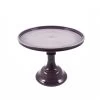Mosser Glass Aubergine Milk Glass Cake Stand 10"