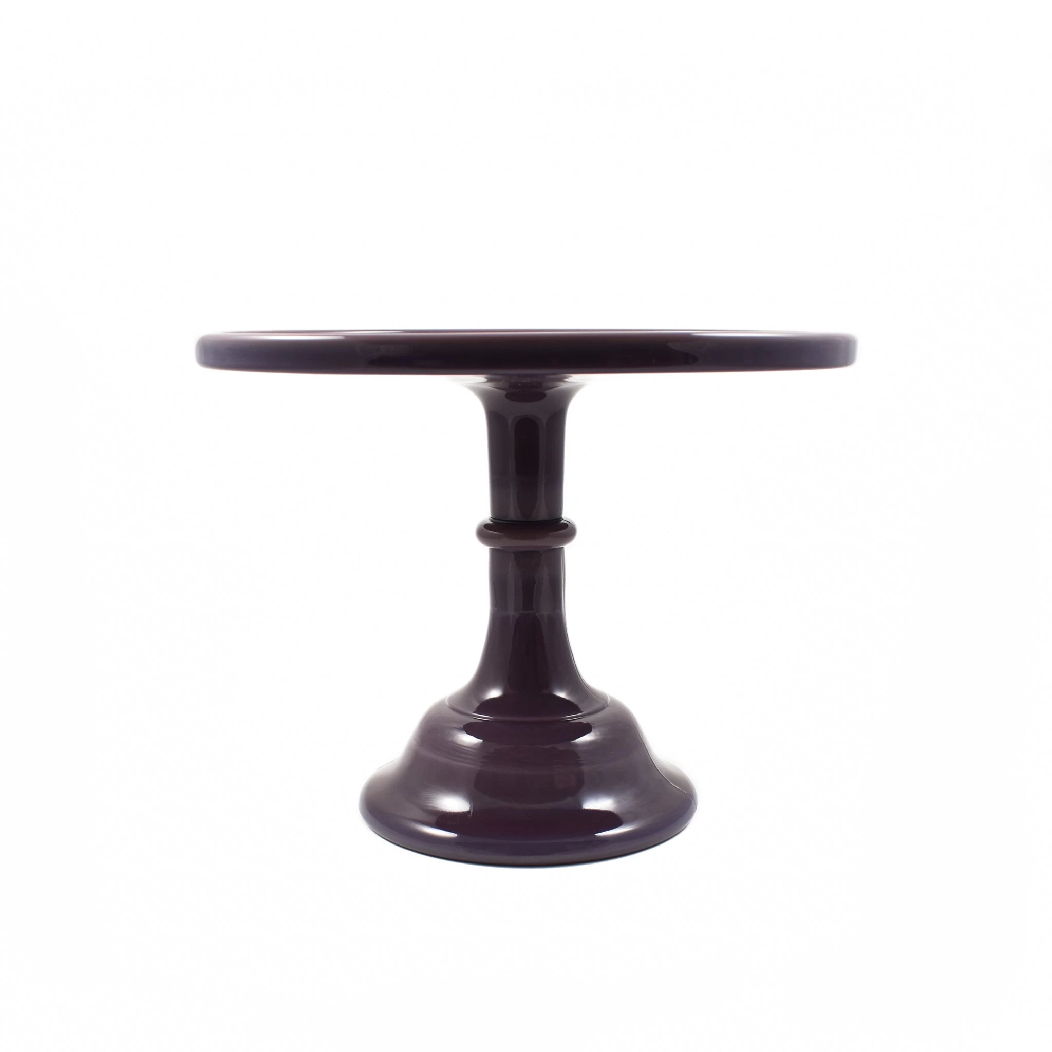 Mosser Glass Aubergine Milk Glass Cake Stand 10" 2 Mosser Glass Aubergine Milk Glass Cake Stand 10" - Image 2