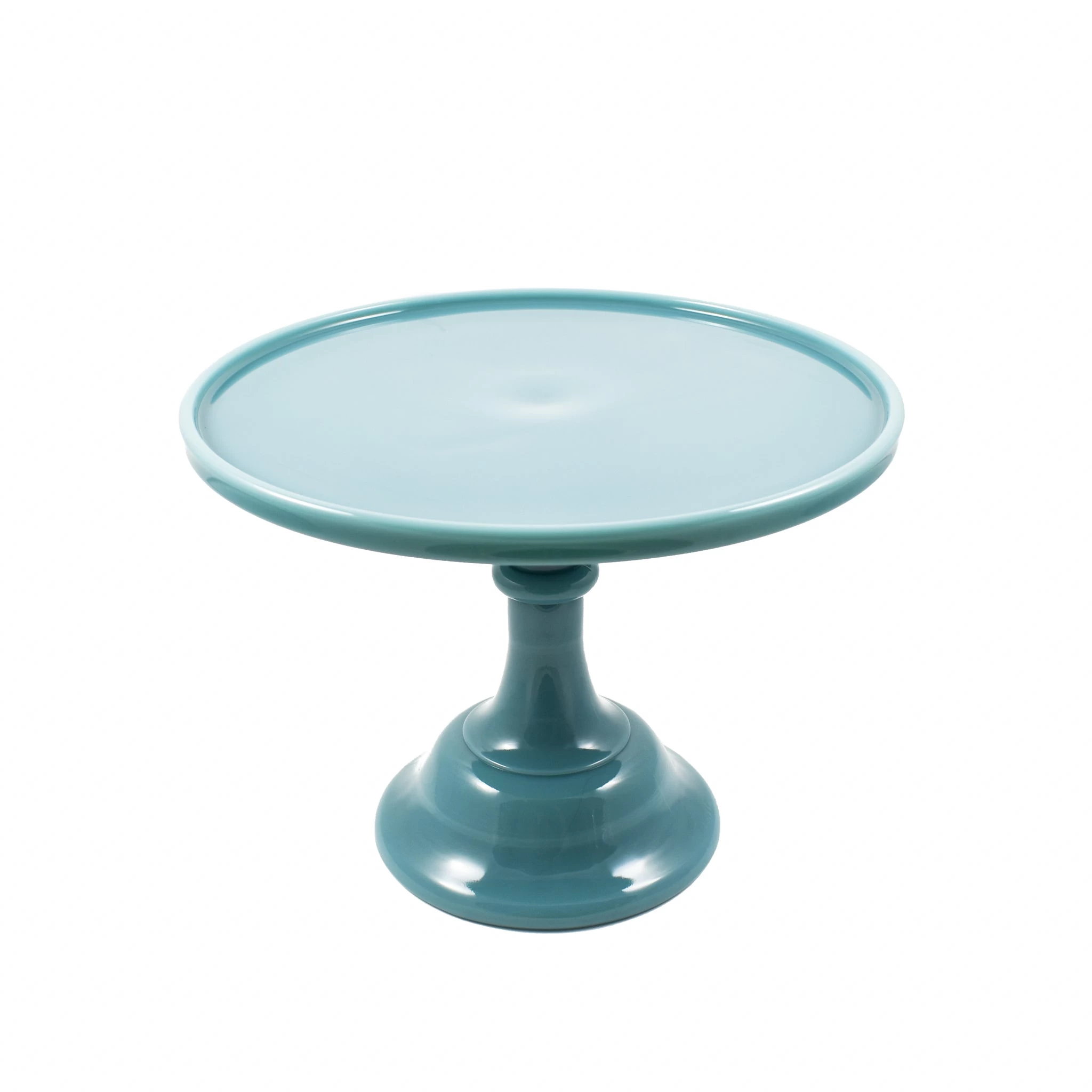 Mosser Glass Georgia Blue Milk Glass Cake Stand 10" 1 Mosser Glass Georgia Blue Milk Glass Cake Stand 10"