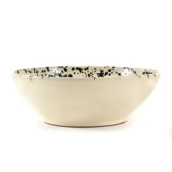 Puglia Black Splatter Large Salad Bowl 28cm