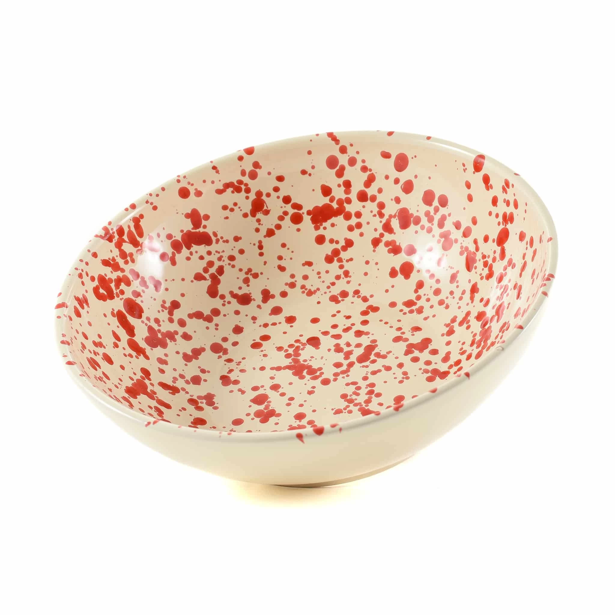 Puglia Red Splatter Large Salad Bowl 28cm 2 Puglia Red Splatter Large Salad Bowl 28cm - Image 2
