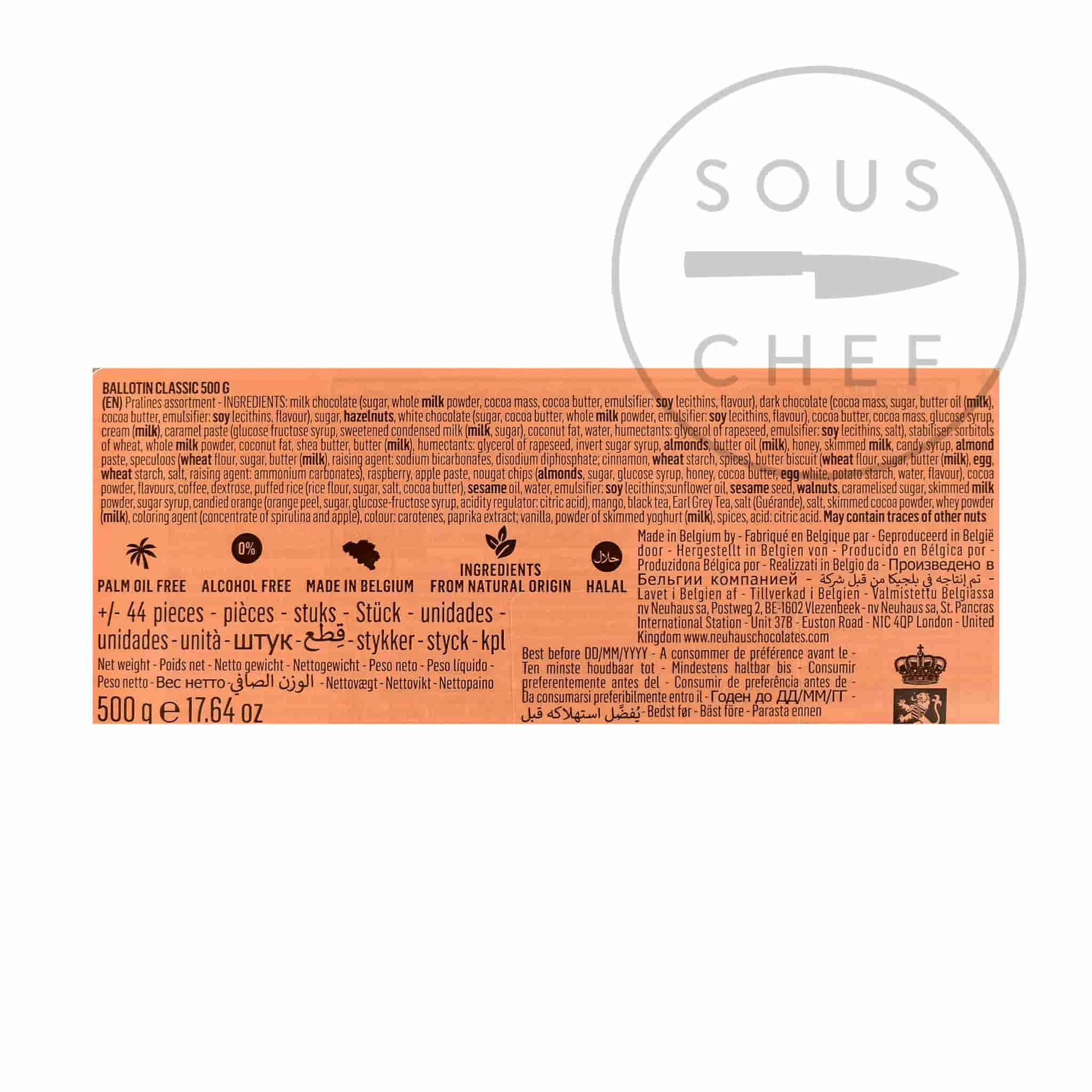 Short Dated Neuhaus Belgian Chocolate Classic Ballotin - Praliné Ganache & Gianduja, 500g 4 Short Dated Neuhaus Belgian Chocolate Classic Ballotin - Praliné Ganache & Gianduja, 500g - Image 4