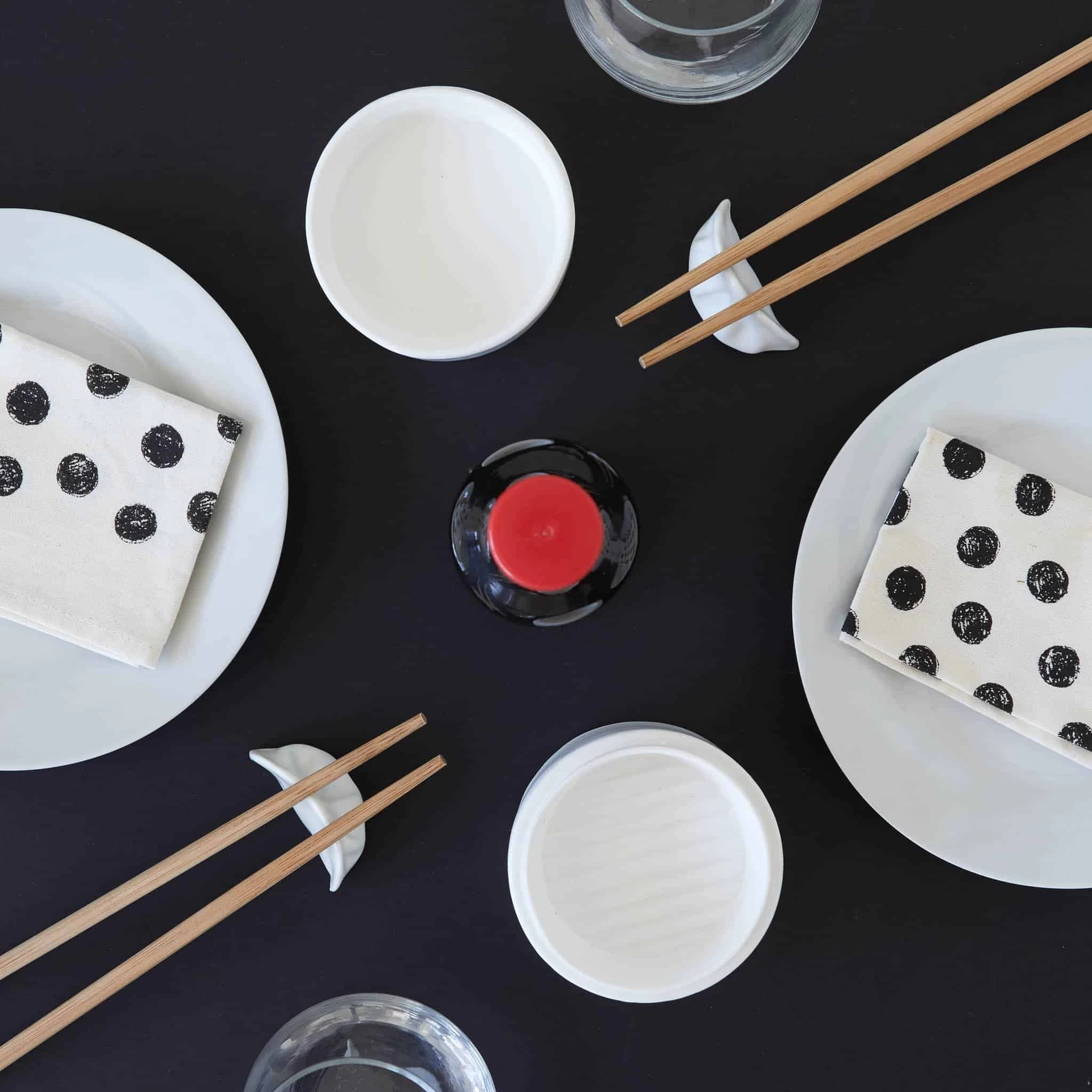 Balvi Chopstick Rest & Soy Sauce Dish Set - Gyoza & Steamer Design 3 Balvi Chopstick Rest & Soy Sauce Dish Set - Gyoza & Steamer Design - Image 3