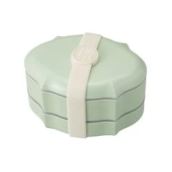 Takenaka Green Two Compartment Oval Bento Box