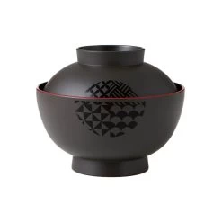 Takenaka Fukue Black Soup Bowl With Lid, 12.5cm