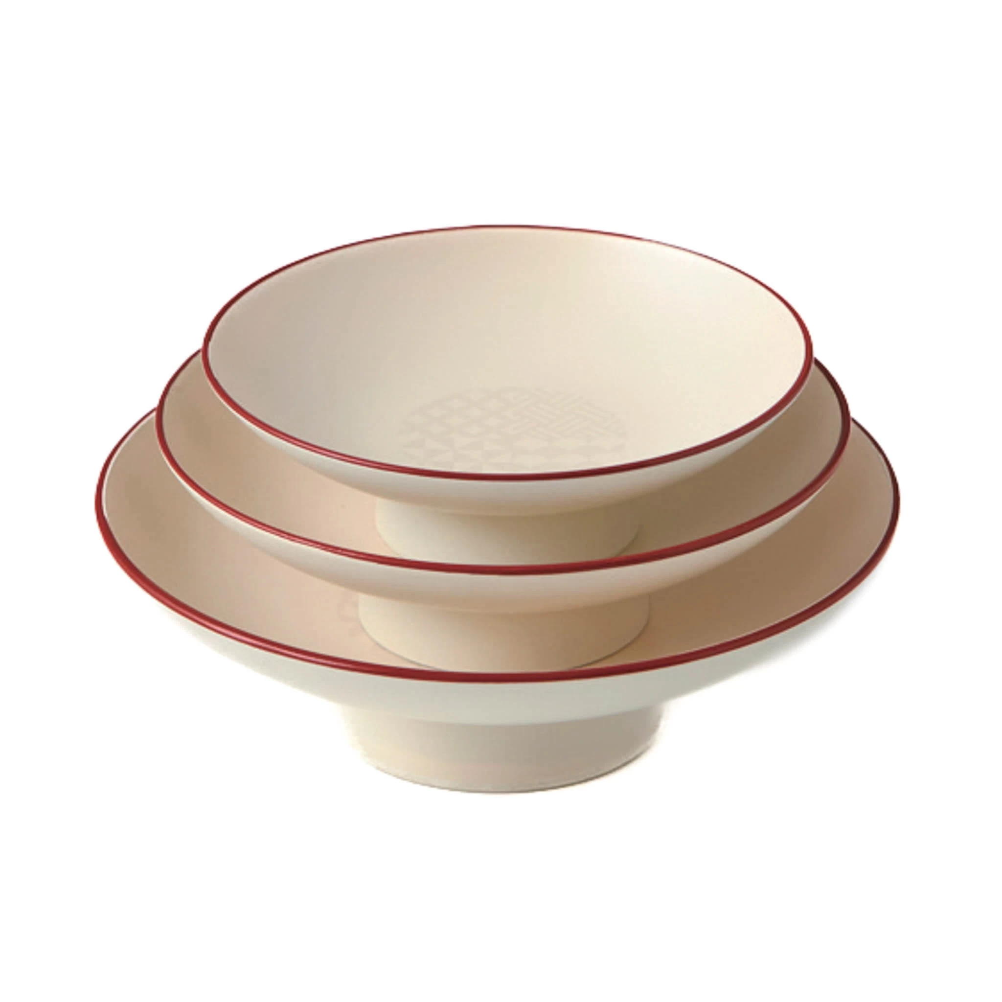 Takenaka Fukue White Set Of 3 Dipping Bowls, 7.8cm, 9cm, 10.5cm 1 Takenaka Fukue White Set Of 3 Dipping Bowls, 7.8cm, 9cm, 10.5cm