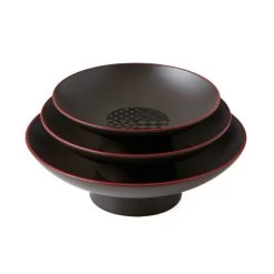 Takenaka Fukue Black Set Of 3 Dipping Bowls, 7.8cm, 9cm, 10.5cm