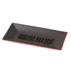Takenaka Fukue Black Rectangular Plate, 19cm