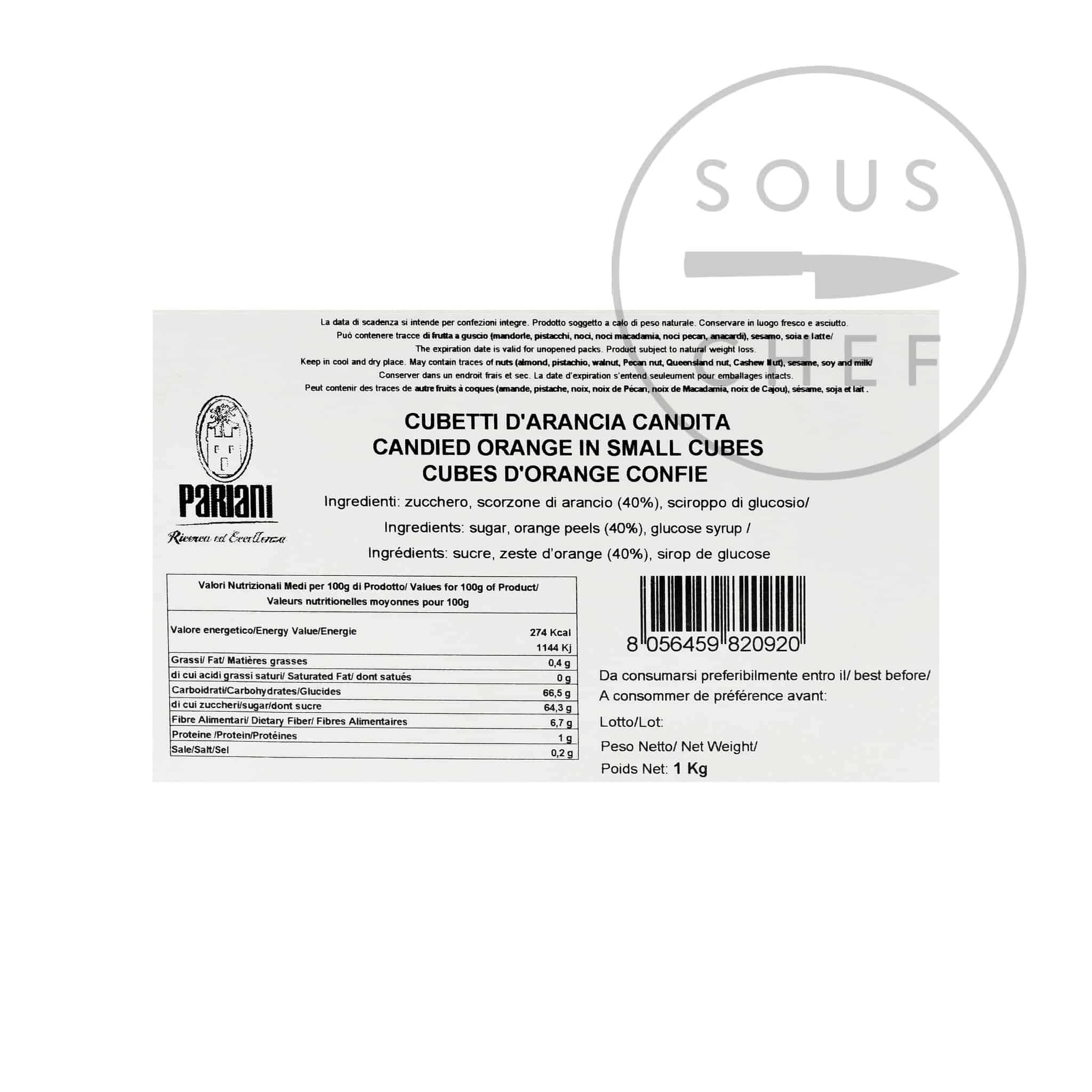 Pariani Candied Orange In Small Cubes 1kg 3 Pariani Candied Orange In Small Cubes 1kg - Image 3