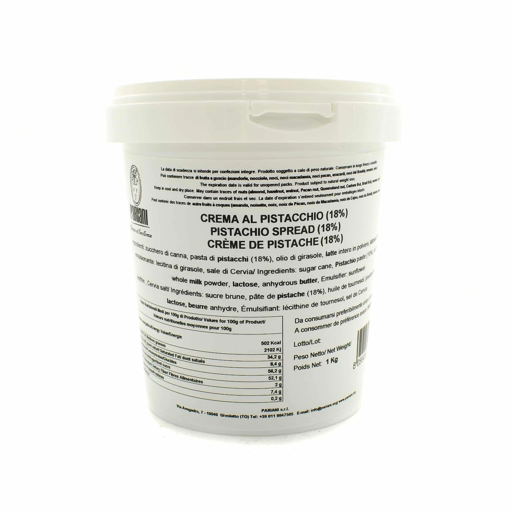 Pariani Pistachio Spread 18% 1kg 1 Pariani Pistachio Spread 18% 1kg