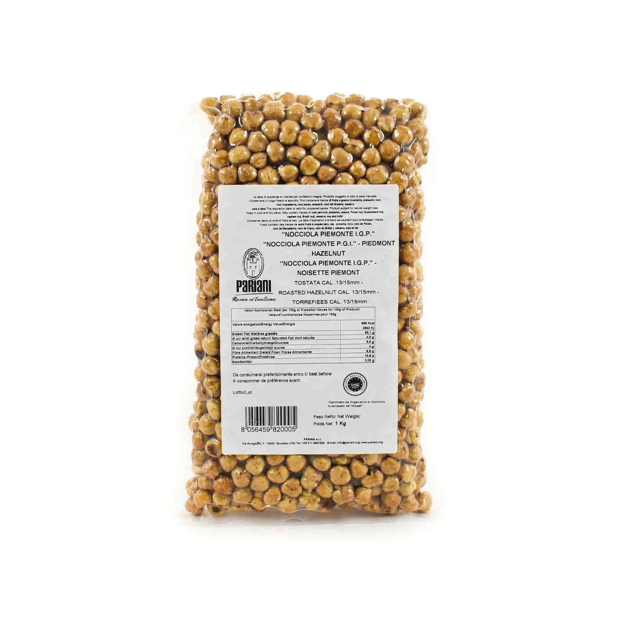 Pariani "Nocciola Piemonte PGI" Hazelnut Roasted 1kg 1 Pariani "Nocciola Piemonte PGI" Hazelnut Roasted 1kg