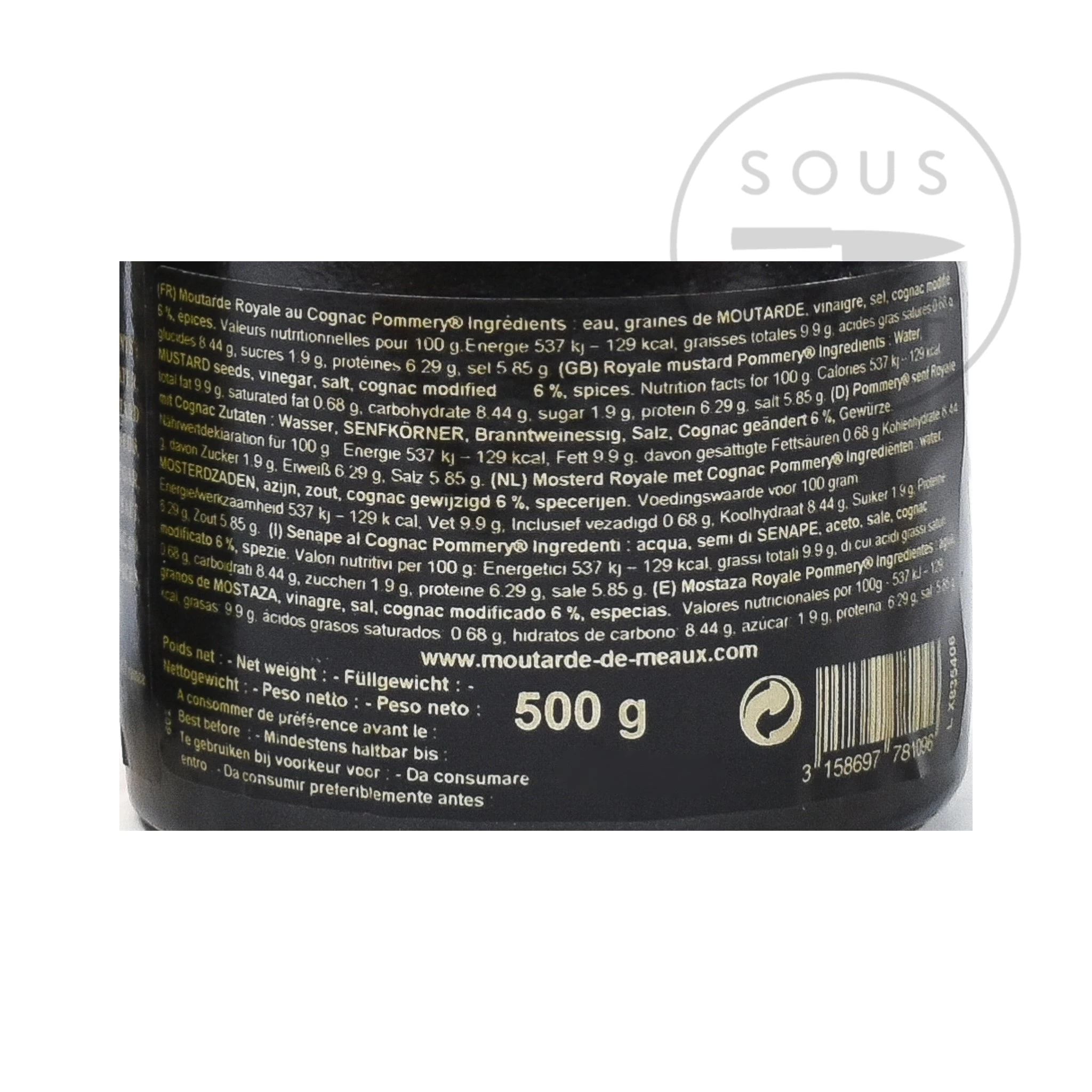 Pommery Royale Mustard With Cognac 500g 2 Pommery Royale Mustard With Cognac 500g - Image 2