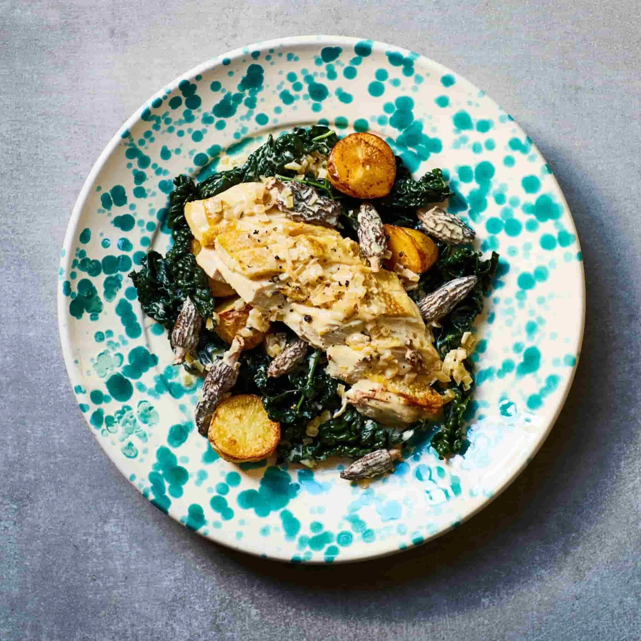 Puglia Aquamarine Splatter Large Salad Bowl 28cm 4 Puglia Aquamarine Splatter Large Salad Bowl 28cm - Image 4