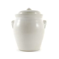 Handmade Stoneware Fermenting Crock In White 4.5 Litre