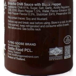 Flying Goose Sriracha Box Set, 4 X 200ml 19 Flying Goose Sriracha Box Set, 4 X 200ml -Sous Chef Kitchenware SI0108FlyingGooseSriracha4Pack4x200mlBlackPepperIngredients
