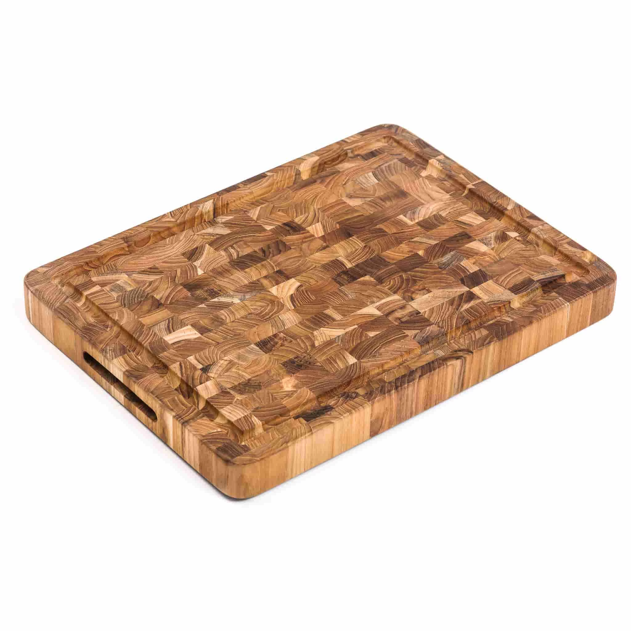 Teakhaus End Grain Butcher Block With Juice Canal, Medium 1 Teakhaus End Grain Butcher Block With Juice Canal, Medium