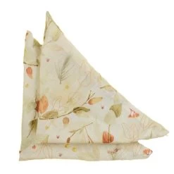 Linen Tales Set Of 2 Leaf Print Linen Napkins