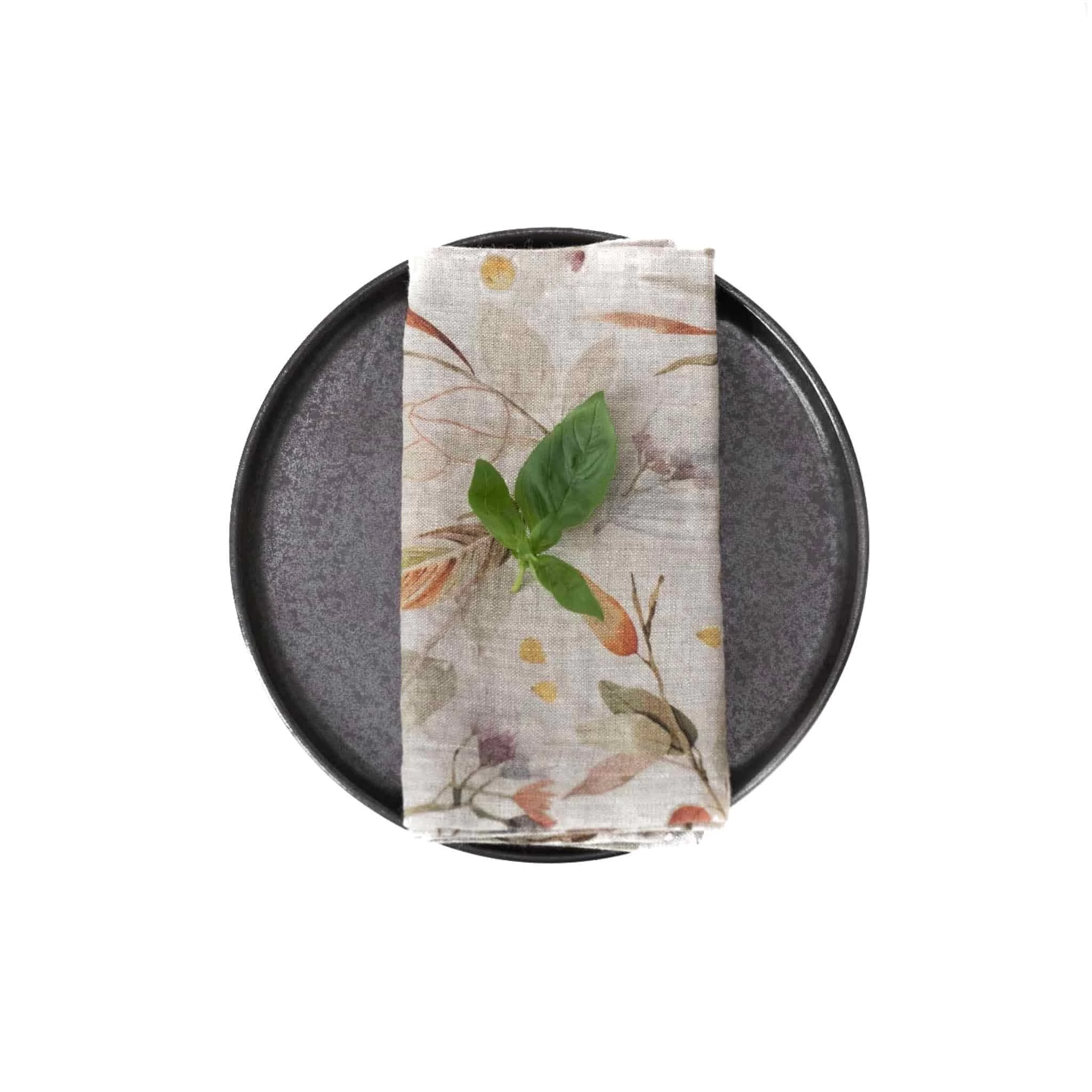 Linen Tales Set Of 2 Leaf Print Linen Napkins 2 Linen Tales Set Of 2 Leaf Print Linen Napkins - Image 2