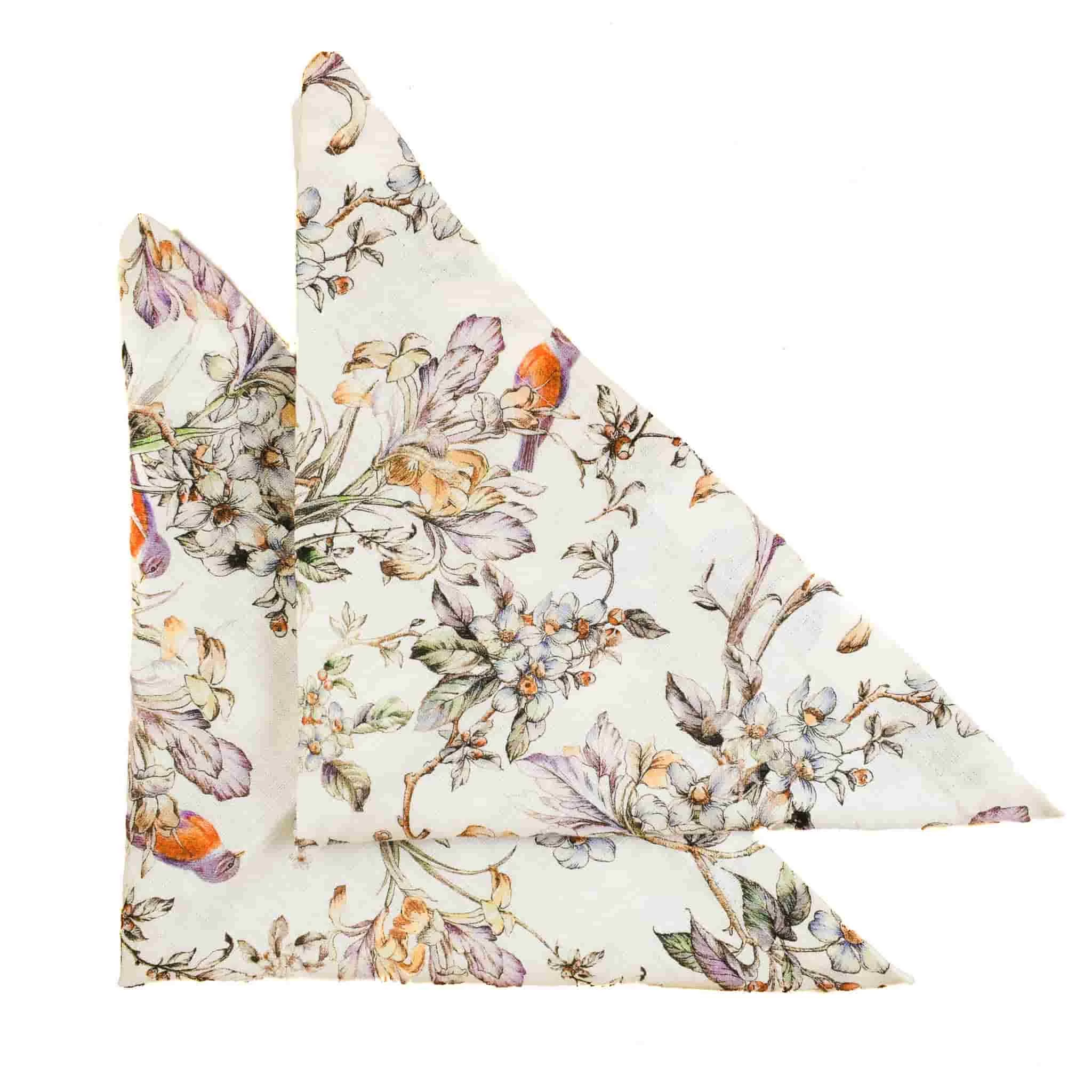 Linen Tales Set Of 2 Bird Print Linen Napkins 1 Linen Tales Set Of 2 Bird Print Linen Napkins