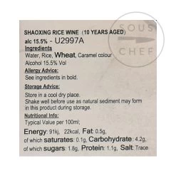 Shaoxing Rice Wine - 10 Year Aged 500ml -Sous Chef Kitchenware TZ0043 ShaoxingRiceWine 10YearAged 1