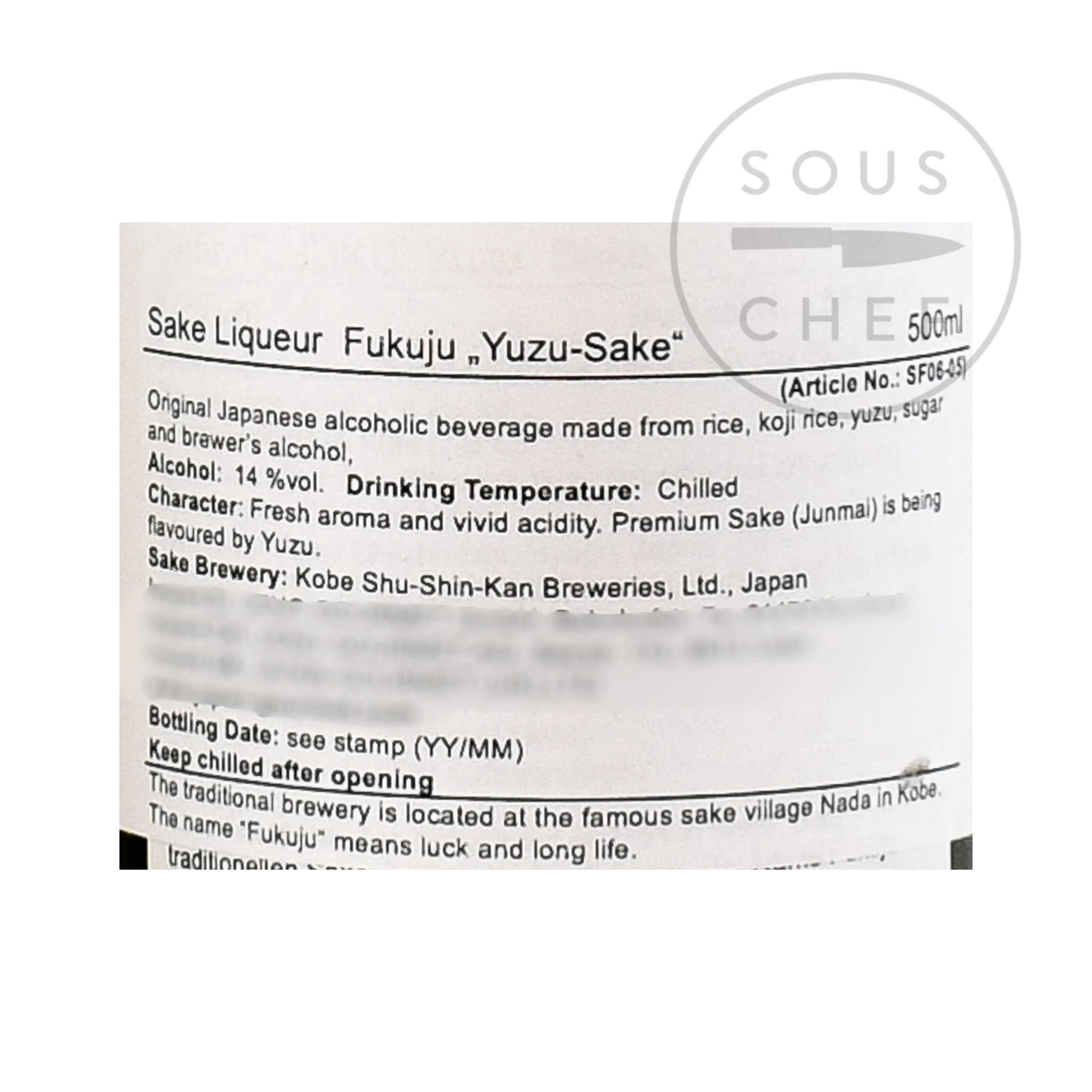 Fukuju Yuzu Sake 500ml 2 Fukuju Yuzu Sake 500ml - Image 2