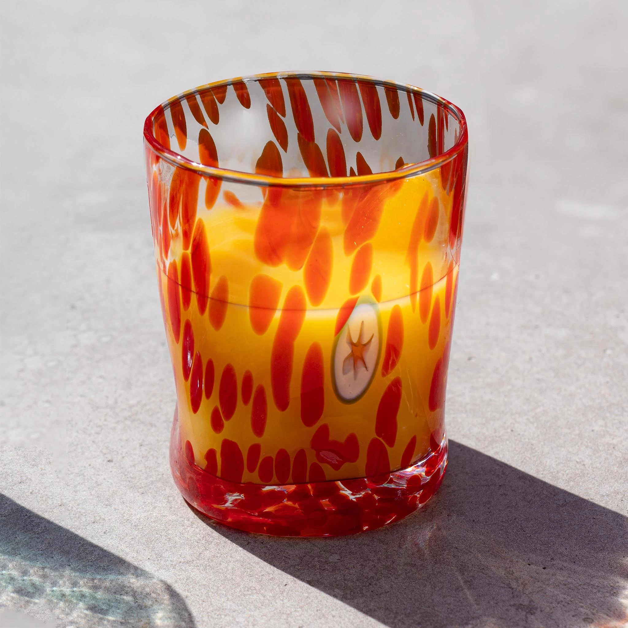 Murano Glass Tumbler, Orange 1 Murano Glass Tumbler, Orange