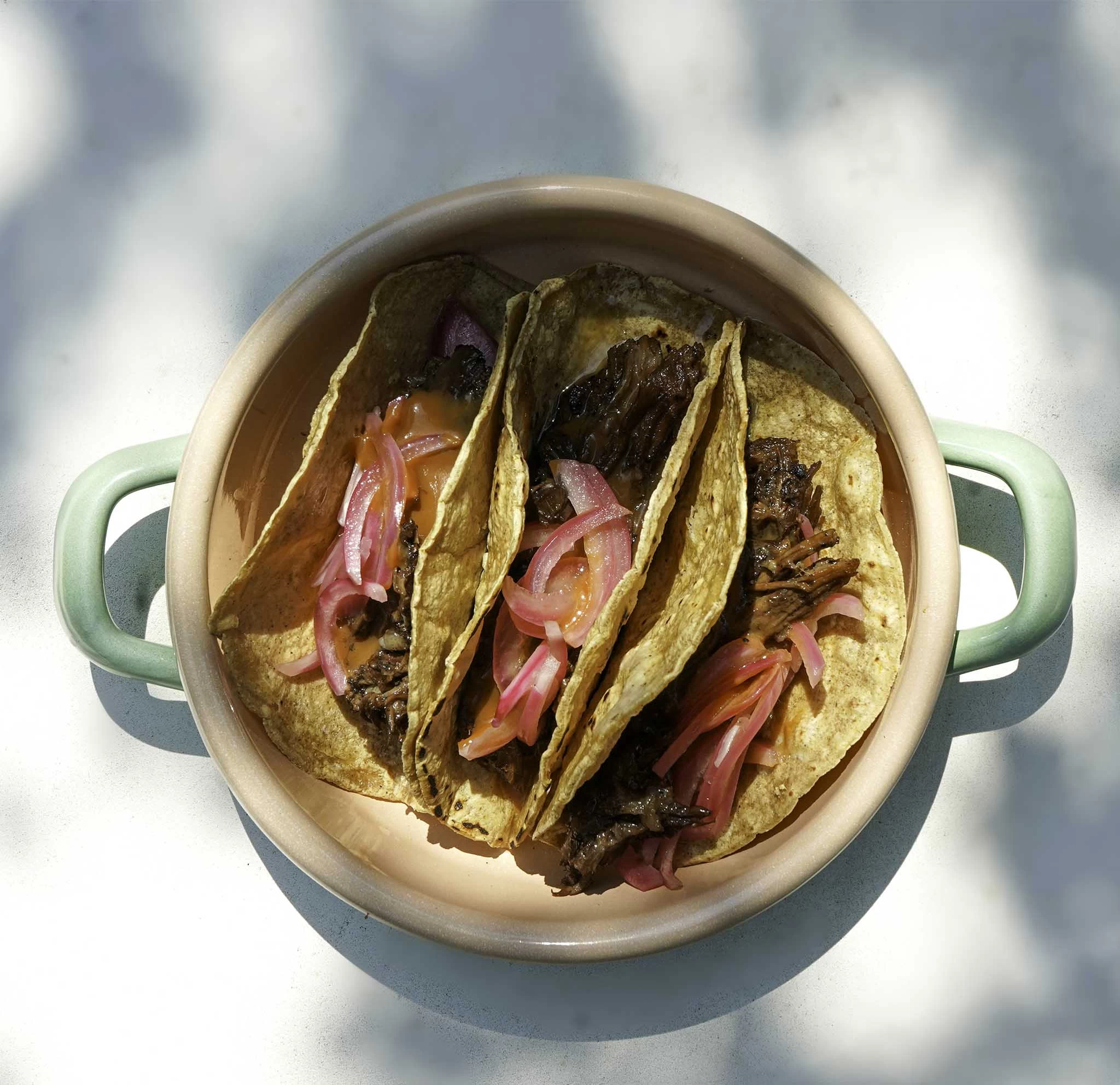 Kapka X Sous Chef Colourblock Enamel Frying Pan, 16cm, Green & Pink 3 Kapka X Sous Chef Colourblock Enamel Frying Pan, 16cm, Green & Pink - Image 3