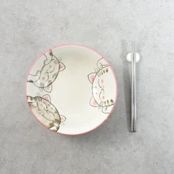 Pink Lucky Cat Japanese Ramen Bowl, 20.5cm -Sous Chef Kitchenware Untitled 1 0011 tableware 24of56 .jpgcopy 4cd3501b 5c59 4950 94a9 32c65b89638e