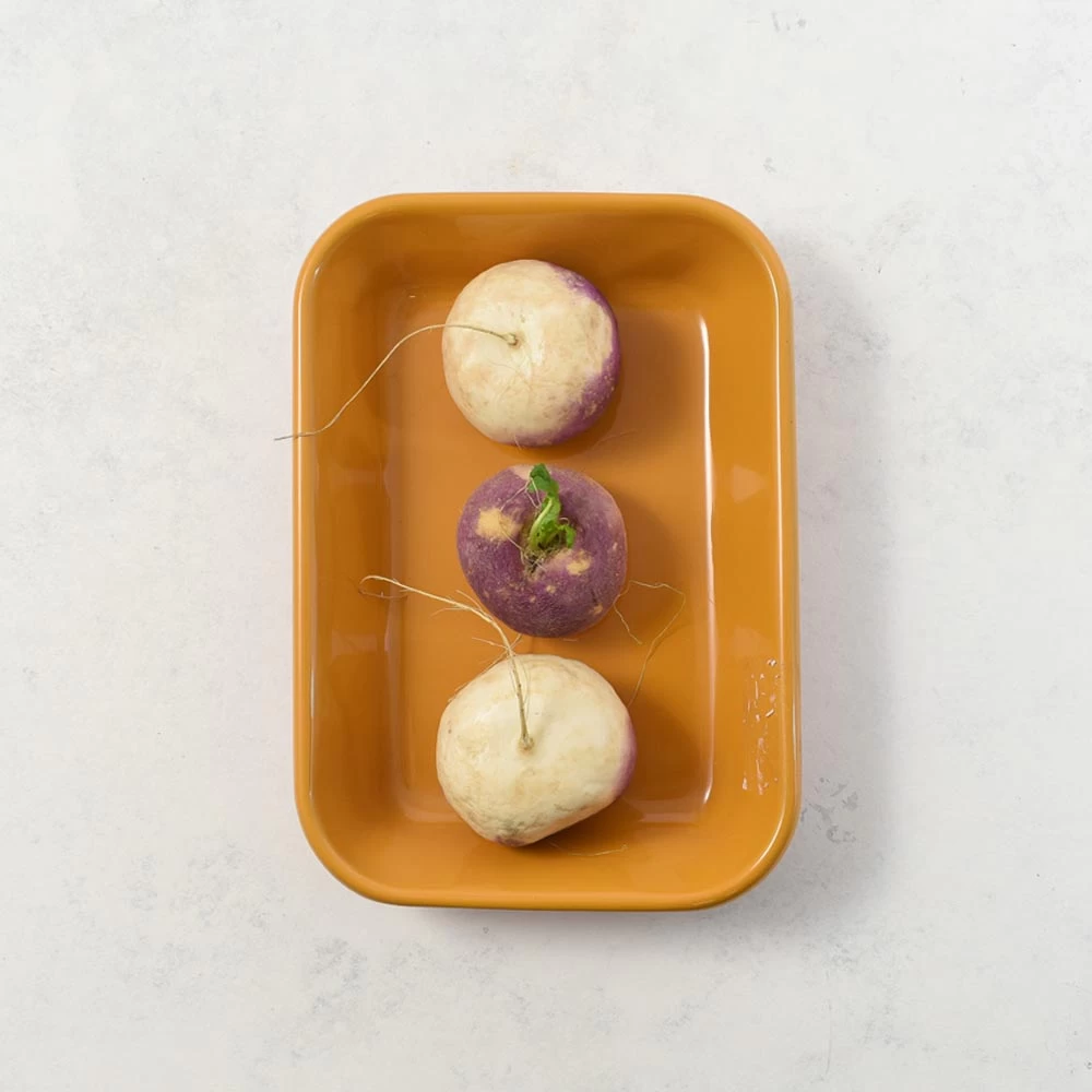 Kapka X Sous Chef Colourblock Enamel Roasting Dish, 21cm, Pink & Yellow 1 Kapka X Sous Chef Colourblock Enamel Roasting Dish, 21cm, Pink & Yellow