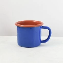 Kapka X Sous Chef Colourblock Enamel Mug, Blue & Red