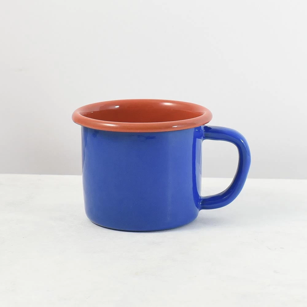 Kapka X Sous Chef Colourblock Enamel Mug, Blue & Red 1 Kapka X Sous Chef Colourblock Enamel Mug, Blue & Red