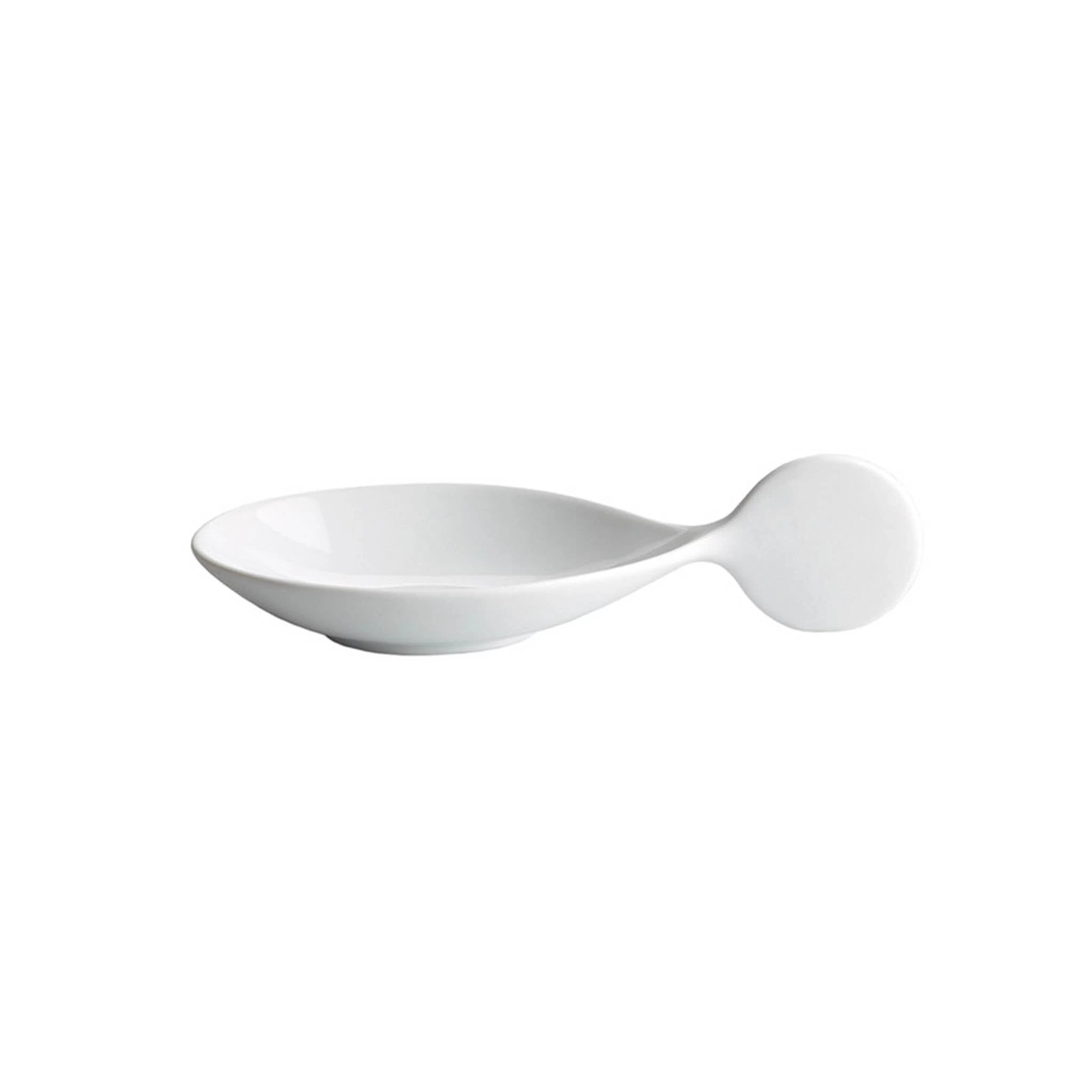 Pack Of 6 Porcelain Canape Spoon With Circle Handle, 10cm 2 Pack Of 6 Porcelain Canape Spoon With Circle Handle, 10cm - Image 2
