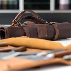Witloft Leather 5-Pocket Knife Roll, Dark Brown 5 Witloft Leather 5-Pocket Knife Roll, Dark Brown -Sous Chef Kitchenware WT0005WitloftLeather5 PocketKnifeRoll DarkBrownLife