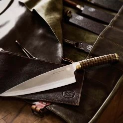 Witloft Leather 9-Pocket Knife Roll, Green -Sous Chef Kitchenware WT0009WitloftLeather9 PocketKnifeRoll GreenLife