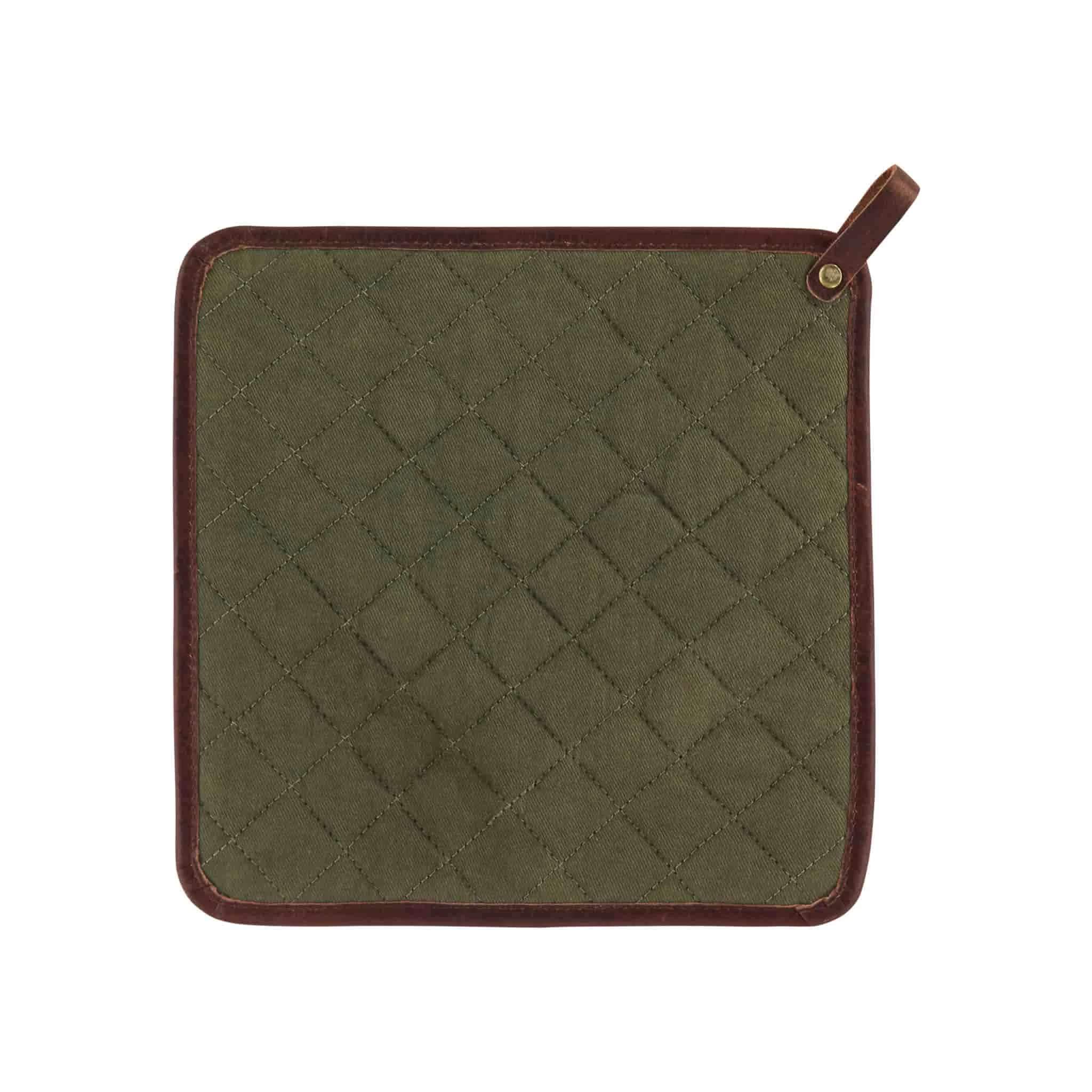 Witloft Set Of 2 Leather Potholders, Dark Brown 2 Witloft Set Of 2 Leather Potholders, Dark Brown - Image 2