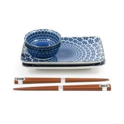 Blue Star Sushi Serving Set 6 Blue Star Sushi Serving Set -Sous Chef Kitchenware blue star sushi swerving set side