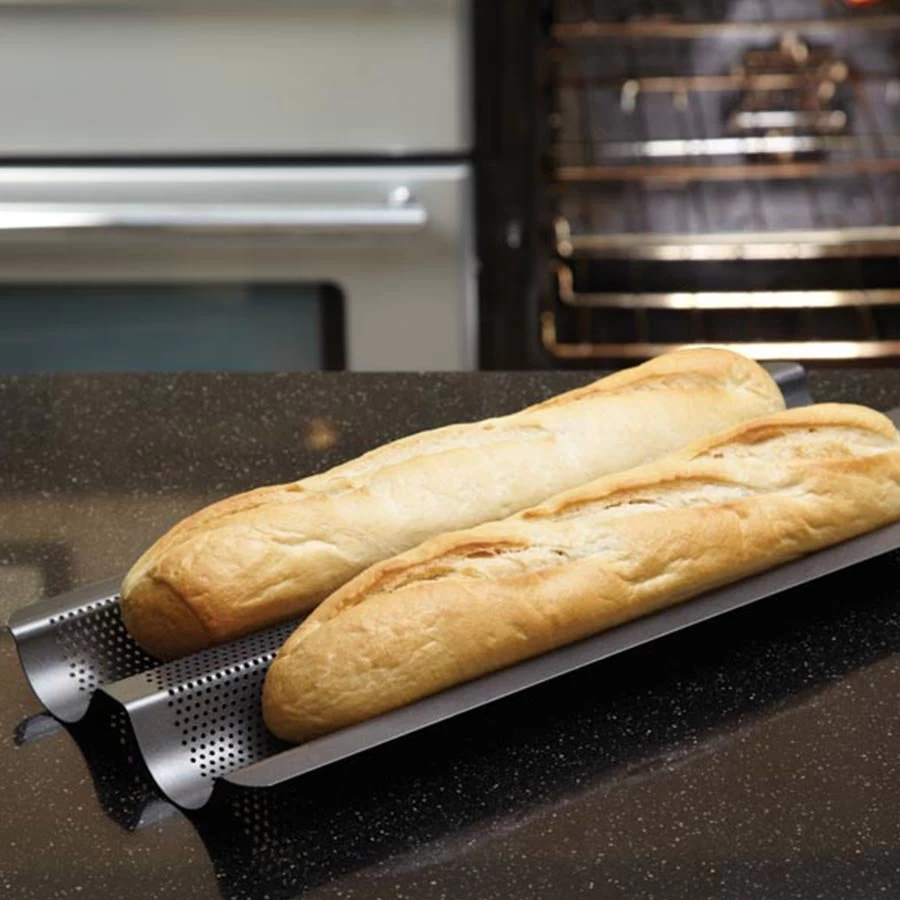 KitchenCraft Crusty Bake Non-Stick Baguette Tray 2 KitchenCraft Crusty Bake Non-Stick Baguette Tray - Image 2