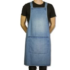 Dutchdeluxes Denim Suspender Apron In Blue 8 Dutchdeluxes Denim Suspender Apron In Blue -Sous Chef Kitchenware dutch deluxes denim suspender apron blue male model