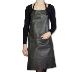 Dutchdeluxes Leather BBQ Apron In Vintage Grey 8 Dutchdeluxes Leather BBQ Apron In Vintage Grey -Sous Chef Kitchenware dutch deluxes leather bbq apron vintage grey model