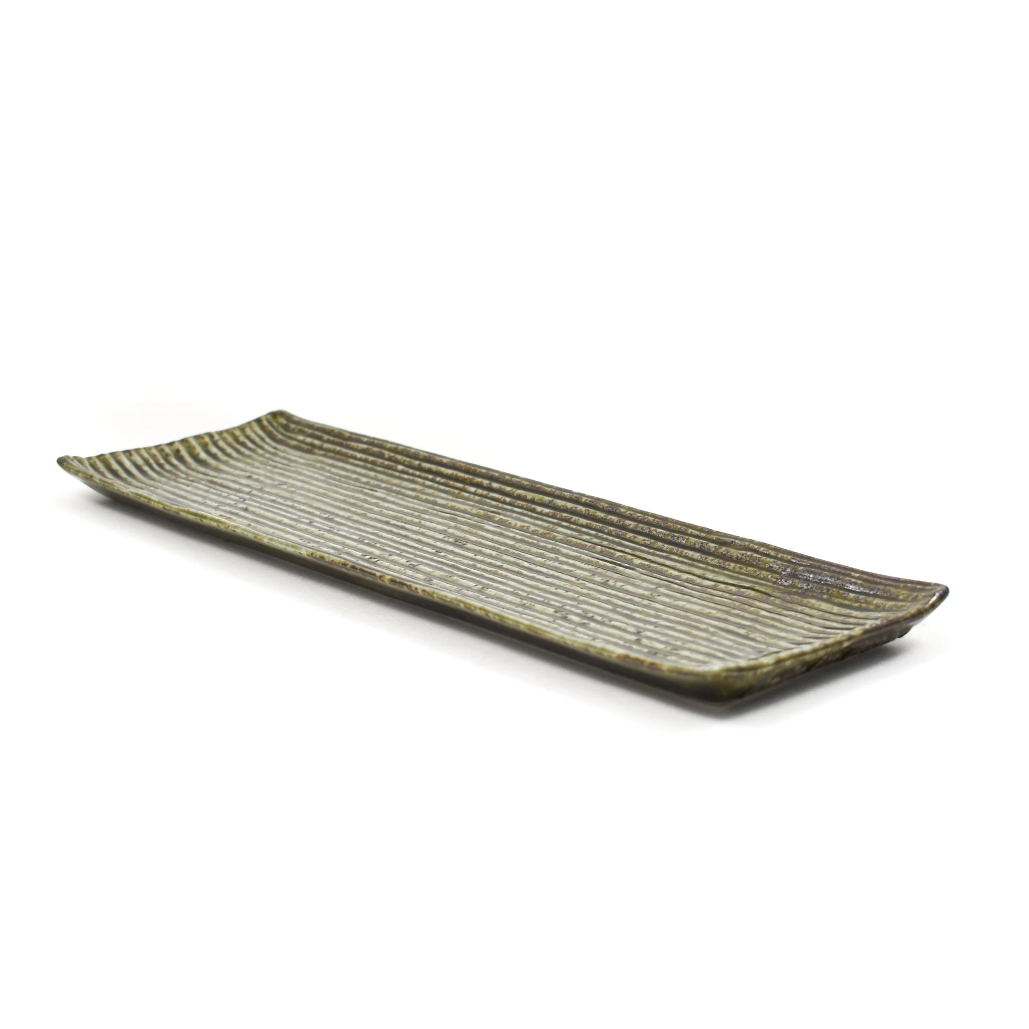 Green Glaze Oblong Sushi Platter 2 Green Glaze Oblong Sushi Platter - Image 2