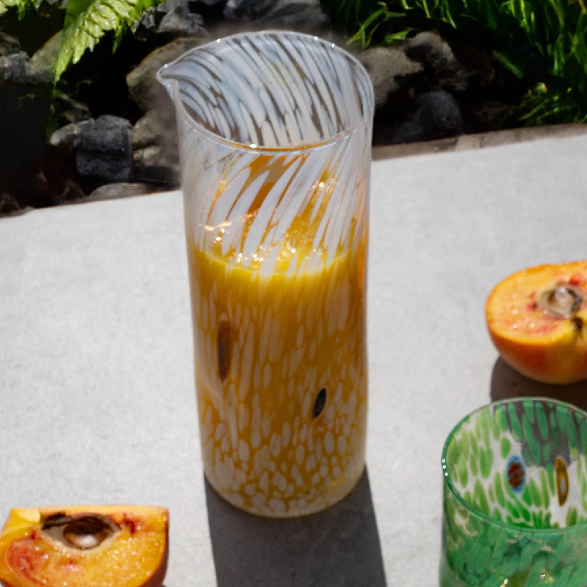 Murano Glass Tall Pitcher, White 1 Murano Glass Tall Pitcher, White