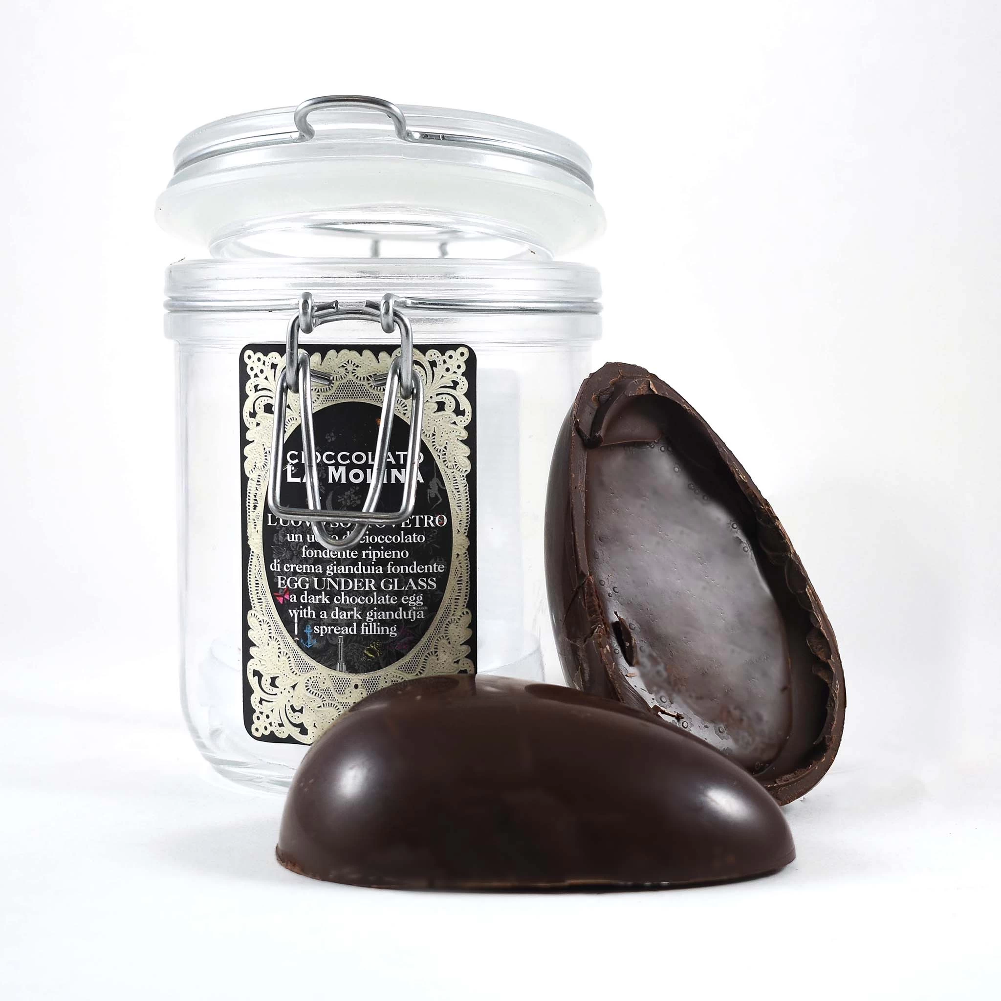 La Molina Dark Chocolate Easter Egg In Glass Jar, 220g 1 La Molina Dark Chocolate Easter Egg In Glass Jar, 220g