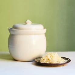 Handmade Stoneware Fermenting Crock In White 2 Litre -Sous Chef Kitchenware lifestyle 0001 Souschef2149