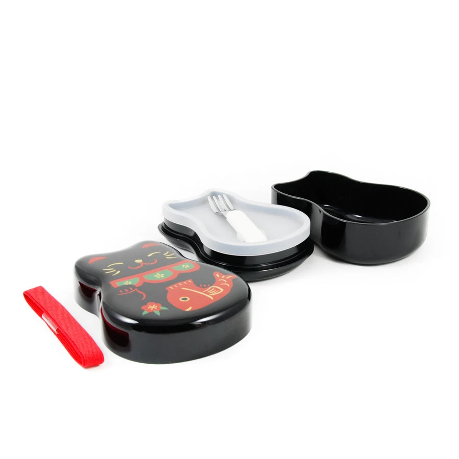 Maruko Black Cat 2-Tier Bento Box 520ml 3 Maruko Black Cat 2-Tier Bento Box 520ml - Image 3