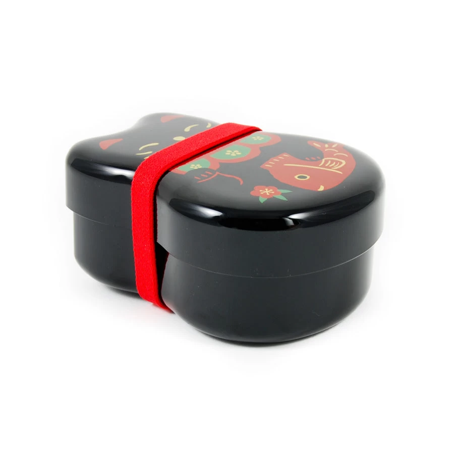 Maruko Black Cat 2-Tier Bento Box 520ml 1 Maruko Black Cat 2-Tier Bento Box 520ml