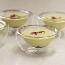3 X 170ml Medium Double-Walled Glass Bowl -Sous Chef Kitchenware matcha mousse cherry blossom side 17d4b37e afef 4008 9906 db6da3f0d966