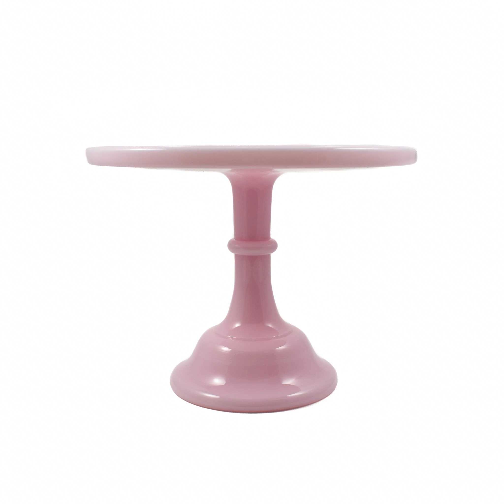 Mosser Glass Pink Milk Glass Cake Stand 10" 2 Mosser Glass Pink Milk Glass Cake Stand 10" - Image 2