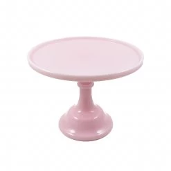 Mosser Glass Pink Milk Glass Cake Stand 10"