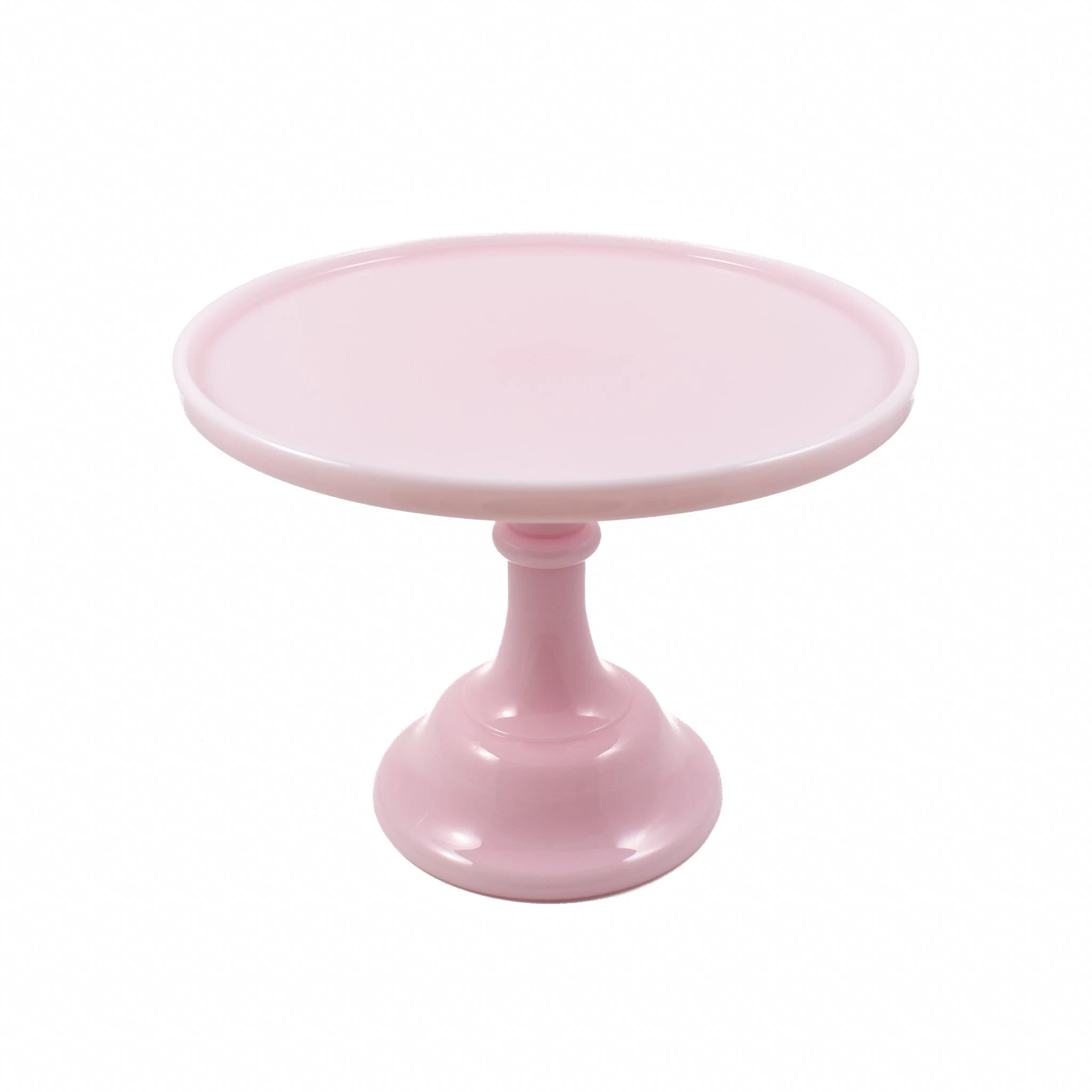 Mosser Glass Pink Milk Glass Cake Stand 10" 1 Mosser Glass Pink Milk Glass Cake Stand 10"