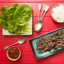 Oblong Turquoise Platter -Sous Chef Kitchenware oblong turquoise platter korean bulgogi beef above 2